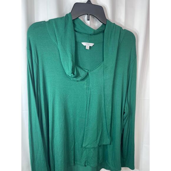 Tresics blouse top knit shirt women's xxl 2x plus green emerald tunic light weig - Picture 16 of 16